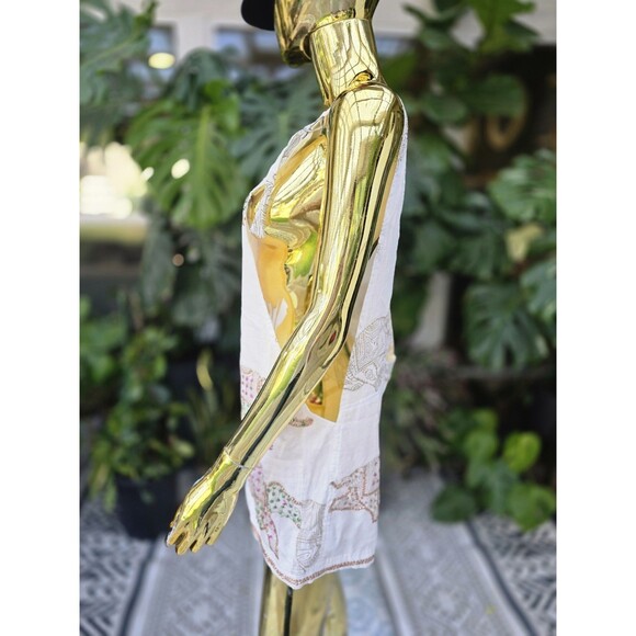 Juliet Dunn London Embroidered Elephant Romper One Size Boho Resortwear India - Picture 3 of 12